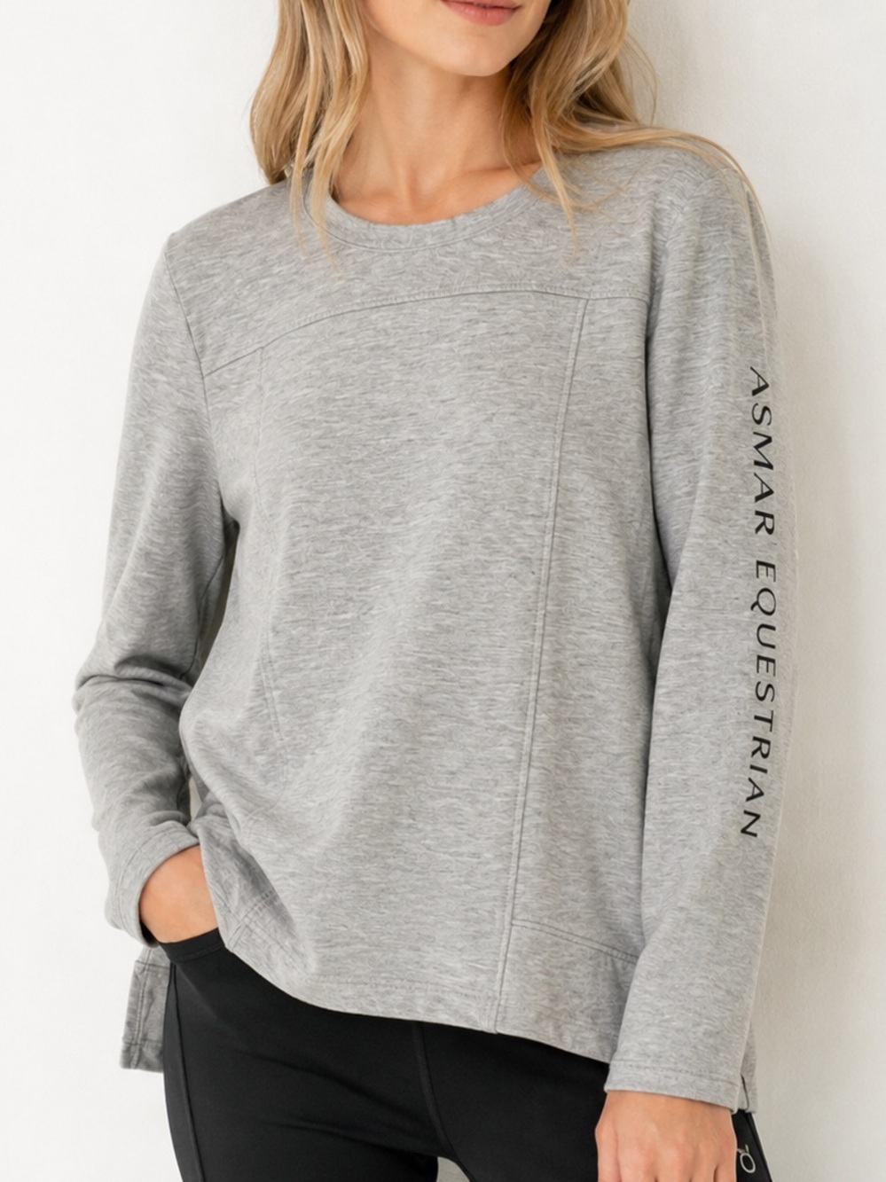 Noel Asmar Equestrian Boyfriend Bamboo Blend Sweatshirt Grey Women’s L